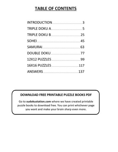 302 Large Print Sudoku Puzzles. 7 Variations. (PDF)