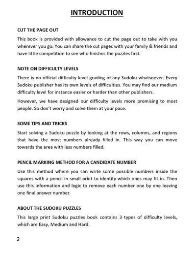 300 Large Print Sudoku Puzzles. Easy, Medium, Hard. (PDF)